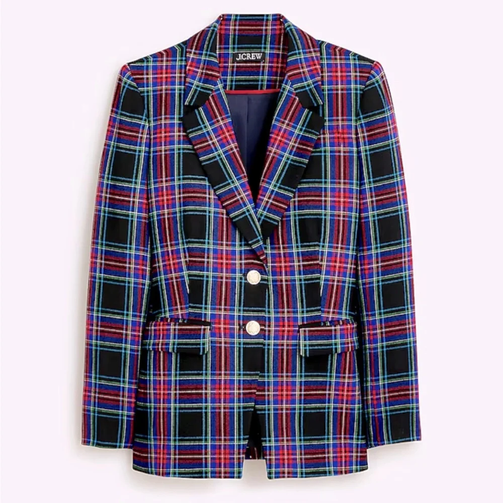 J. Crew Nipped-in Blazer In Stewart Tartan Sz 8